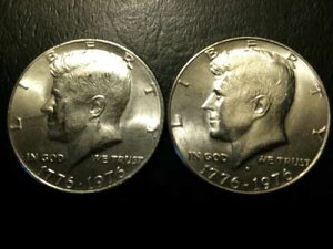 1976 P&D AU+/BU �P�l�f�B �n�[�t �_���[ �Z�b�g + ���� 40% �V���o�[ �n�[�t US 50 �Z���g Unc MS