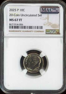 2025�N ���[�Y�x���g �_�C�� NGC MS67 FT MAC UNC �Z�b�g �i��