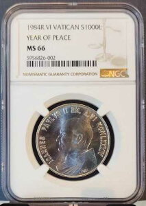 1984�N �o�`�J����� 1000���� S1000L ���a�̔N NGC MS 66 �u���C�g�W�F�� BU