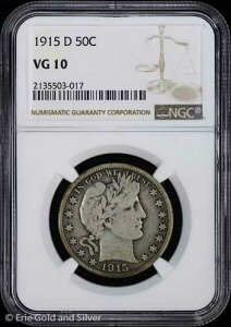 1915-D 50�Z���g �o�[�o�[ �n�[�t�_���[ NGC VG 10