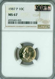 1987�N P ���[�Y�x���g �_�C�� NGC MS67 MAC 90�t�B�[�g �� �ō��� ���W�X�g���[ 1,000�h�� (�t�B�[�g�P��) *