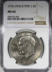 1976-D �^�C�v1 �A�C�[���n���[�E�A�C�N�E�_���[ NGC MS66 ���C�g�g�[���R�C��