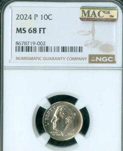2024 P ���[�Y�x���g �_�C�� NGC MS68 FT MAC �X�|�b�g���X�B