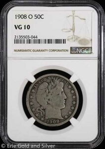 1908-O 50�Z���g �o�[�o�[ �n�[�t�_���[ NGC VG 10