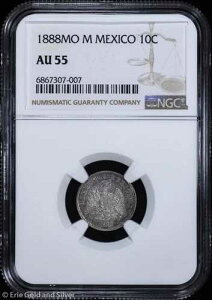 1888-Mo M 10c ���L�V�R 10 �Z���^�{�X NGC AU 55