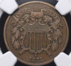 1871�N 2�Z���g�d�� NGC VF 25 BN �ψ�ȃ~�f�B�A���~���N�`���R���[�g�A�y�����ՁA
