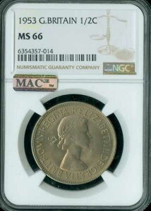1953�N �p���� �n�[�t�N���E�� NGC MS66 PQ 2nd Finest ONLY 2 FINER MAC SPOTLESS*