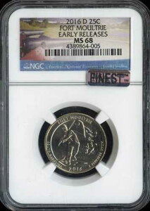 2016 D FORT MOULTRIE �N�H�[�^�[ NGC MS68 ER MAC �ō����O���[�h & �X�|�b�g���X�B