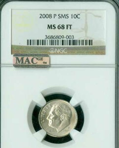 2008 P ���[�Y�x���g �_�C�� NGC MS68 FT SMS 2ND �ō����O���[�h MAC �X�|�b�g���X�B