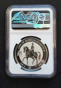 2022 BVI $1 QEII �������A�� NGC ���o�[�X PF 69 | �f���A���|�[�g���[�g + �n�㑄�����p���o�[�X