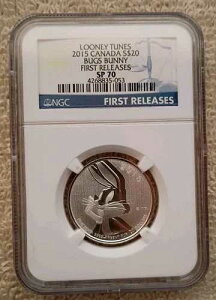 2015�N �J�i�_ �V���o�[ $20 NGC SP 70 �o�b�O�X�E�o�j�[ ���[�j�[�E�e���[���Y - �t�@�[�X�g�����[�X 1/4�I���X