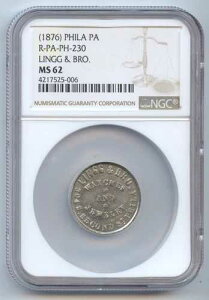 �f�Ճg�[�N���i1876�N�jLingg & Bro.�i#9129�j�y���V���x�j�A�B�t�B���f���t�B�A�BR-PA-PH-230�BNGC MS62�B