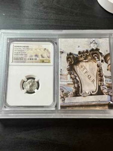 ���[�}�鍑 �J���J�� AD 198-217 AR �f�i���E�X �J�G�T�� SPQR NGC F �t�@�C�� (Slab2425)