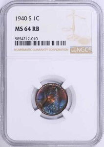 1940�N�� 1�Z���g NGC MS64RB �Ԓ��F ���ʃ��C���{�[�g�[�� (��������)