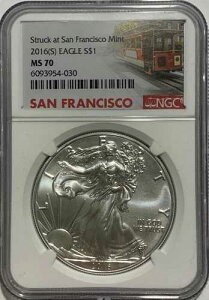 2016�N (S) $1 �V���o�[�C�[�O�� NGC MS70 �T���t�����V�X�R�Œ��� .999 �t�@�C���g�����[���x��