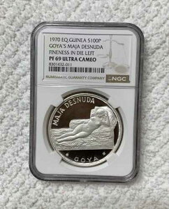 1970 �ԓ��M�j�A 100 �y�Z�^ �S���̃}�n �f�X�k�[�_ �R�C�� NGC PF 69 UC