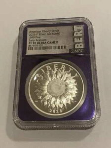 2025-P �V���o�[ ���o�e�B PR 70 �E���g�� �J���I �v���[�t NGC (Traderbea BERTple Core)