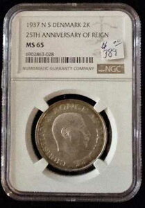 1937-NS�B�f���}�[�N�B 25���N�B 2�N���[�l�B NGC MS65