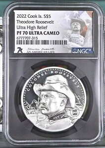 �Z�I�h�A�E���[�Y�x���g 1�I���X LOW MINT 2001! 7K Metals 2022 $5 �V���o�[ NGC PF70 Ult Cam
