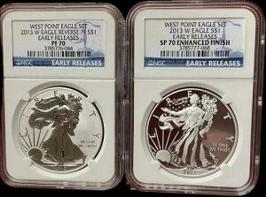 2013 W SET Rev PF-70 & ������ SP-70 �V���o�[�C�[�O�� NGC 2 �R�C�� �E�F�X�g�|�C���g