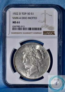 1922-D �s�[�X �_���[ NGC MS61 VAM-4 DDO MOTTO TOP50 - �|�b�v�� 25 �����A����ɍ��l!