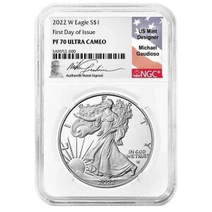 2022-W �v���[�t $1 �A�����J�� �V���o�[ �C�[�O�� NGC PF70UC FDI Gaudioso ������