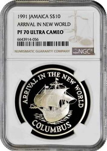 �W���}�C�J 10�h�� 1991�N NGC PF70 UC�A�u�V���E�ւ̓����v�g�b�v�|�b�v 1/0