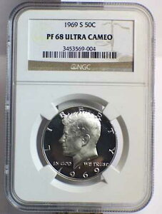 1969 S NGC PF 68 UC �V���o�[ �h�� �P�l�f�B UTLRA �J���I 50C