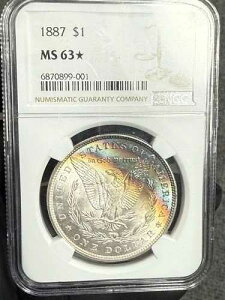 1887�N �����X�^�[�g�[�� �����K�� �V���o�[�h�� $1 NGC MS63* �X�^�[ ????