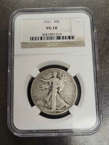1921-P �E�H�[�L���O�E���o�e�B�E�n�[�t�_���[ 50�Z���g NGC VG10