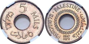 �R�C�� �p���X�`�i 5�~�� 1927 NGC MS66 KM# 3 ���j�b�P�� UNC ���X�^�[