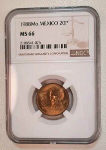 1988 MO MEXICO 20P -- MS 66�A3 ���� 1 ���B�g�b�v �|�b�v�B