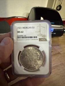 �����K�� �V���o�[ �_���[ �A���e�B�[�N ���B���e�[�W �R�C�� $1 NGC MS62 �R���N�^�[ �n�� 1921