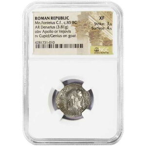 ���[�}���a���~�l�\�^�B�t�H���e�C�E�X C.F. c85 BC AR �V���o�[ �f�i���E�X NGC XF Obv �A�|��
