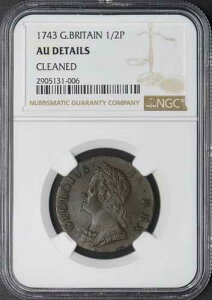 1743�N �C�M���X 1/2�y�j�[ - NGC AU �ڍ׃N���[�j���O�ς� - ?COINGIANTS?