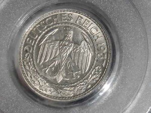 PCGS MS-64 �i�`�X�h�C�c��O�鍑 1937-D 50 ���C�q�X�t�F�j�b�q �R�C�� ���Ɋ󏭂ȐV�i!