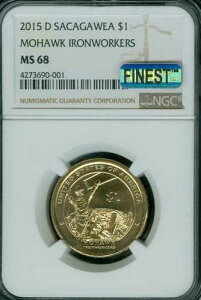 2015 D SACAJAWEA IRONWORK'S NGC MS68 PQ MAC �ō��O���[�h & �X�|�b�g���X�B