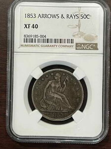 1853�N ���Ȍ^���R�̏��_�� �n�[�t�h�� 50�Z���g NGC XF40 - ��ƌ���