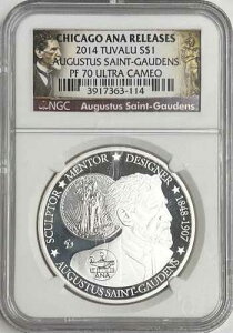 2014 �c�o�� S$1 1 �I���X .999 �I�[�K�X�^�X �Z���g�S�[�f���X PF70 �E���g�� �J���I NGC