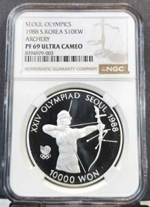1988�N �؍� �V���o�[ 10000�E�H�� �A�[�`�F���[ NGC PF 69 �E���g���J���I �� �W�F���v���[�t