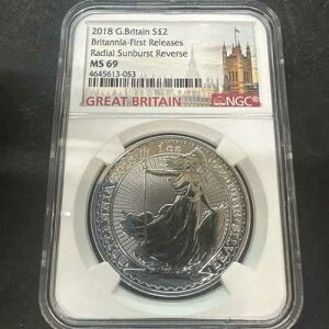 �C�M���X 2018 1�I���X 2�|���h �u���^�j�A ���W�A�� �T���o�[�X�g REV/NGC MS69 ����