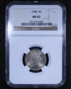 1908 ���o�e�B V �j�b�P�� - 5c NGC MS62 - ���荠���i�̗�!