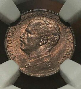 1918�N �C�^���A 1 CENTESIMO 1C - NGC MS65 RB - �g�b�v�|�b�v 1/0