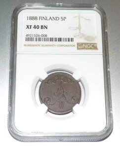 1888�N �t�B�������h 5�y���X �t�@�C�u 5 �y�j�A NGC XF40 BN XF 40 �O���[�f�B���O�ςݔF��L�[�R�C��