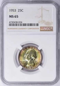 1953�N P NGC MS65 ���V���g���N�H�[�^�[ ���������C���{�[�g�[���J���[�̔�����PQ�R�C��