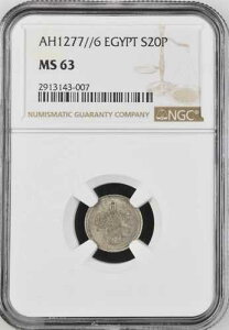 �G�W�v�g - �I�X�}���鍑�A20 PARA SULTAN ABDUL AZIZ 1277/6 AH NGC MS 63�A���A�b�N