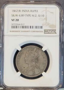 1862�N �C���h ��� 1���s�[ S&W 4.89 �^�C�v H/2 0/10 NGC VF 20 �� �o���G�e�B