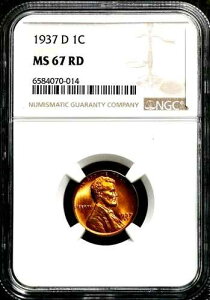 1937-D 1C �����J�[���E�E�B�[�g�E�Z���g - NGC MS 67 RD CC287