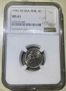 �t�B���s�� �A�����J 1941�N M 5�Z���^�{ �L�[CN�R�C�� ��N���s �`���C�X NGC MS 61