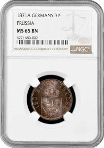 �v���C�Z�� 3 �y�j�q 1871 A�ANGC MS65 BN�A�u���B���w����1���i1871 - 1888�j�v�g�b�v�|�b�v